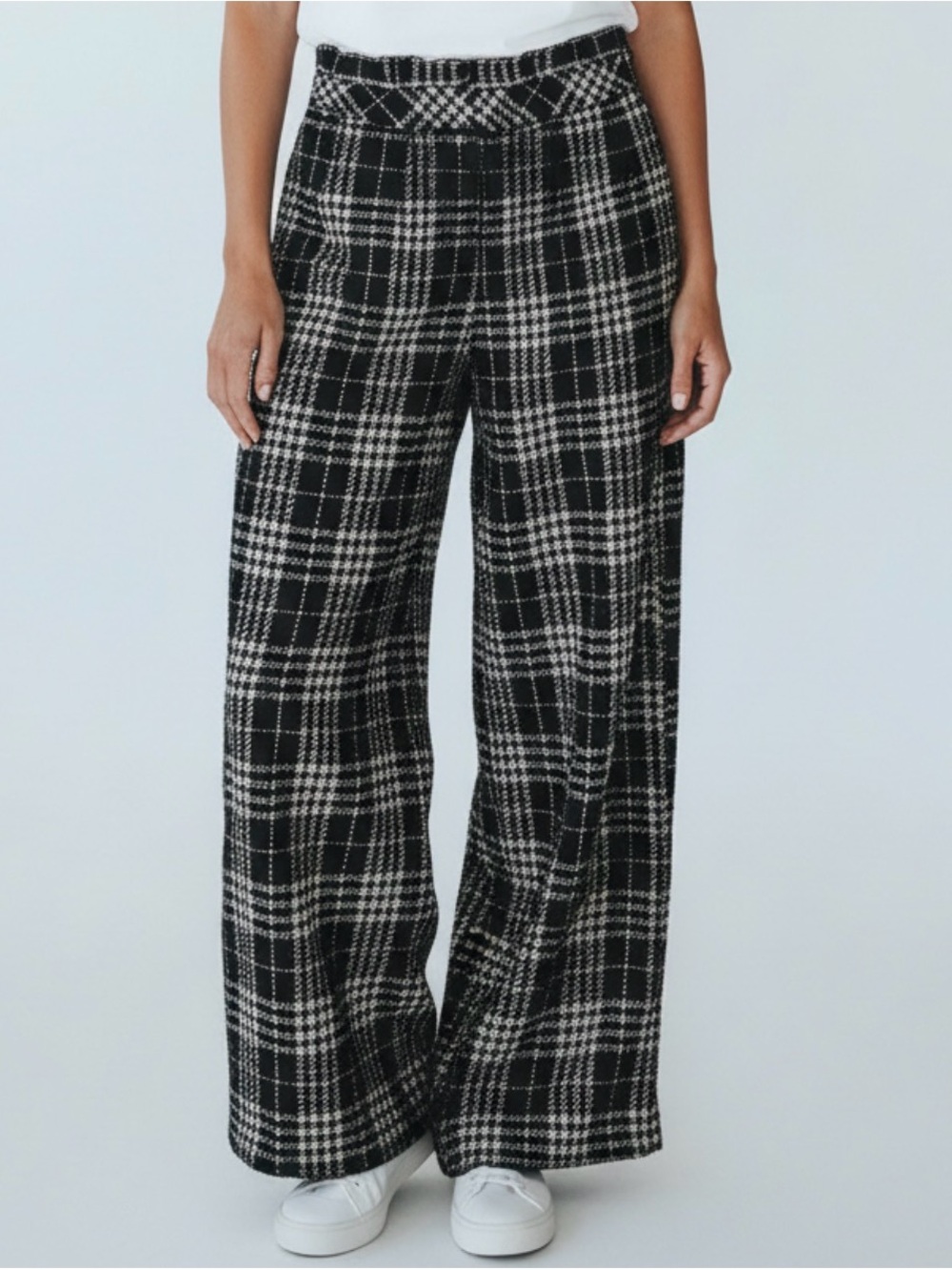 🫶🏻 7th Avenue Design Studio Silver & Black Wide-Leg Super High Rise Pants